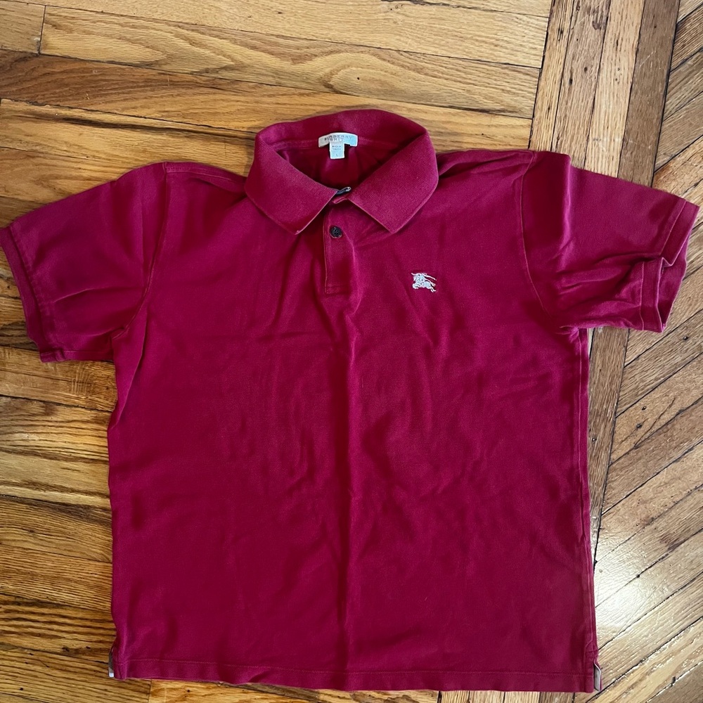 Burberry Brit Red Burgundy Polo Golf Shirt
